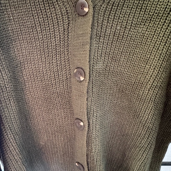 Cupshe Olive Green V-Neck Button Front Cardigan Sweater. NWT - Picture 5 of 6